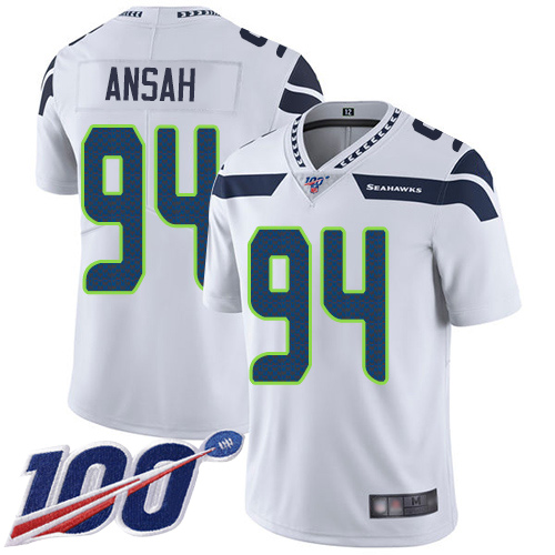Seattle Seahawks Limited White Men Ezekiel Ansah Road Jersey NFL Football #94 100th Season Vapor Untouchable->seattle seahawks->NFL Jersey